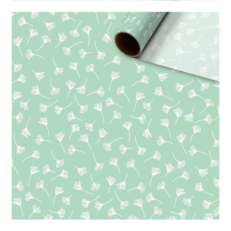 Silk wrapping paper with white flowers