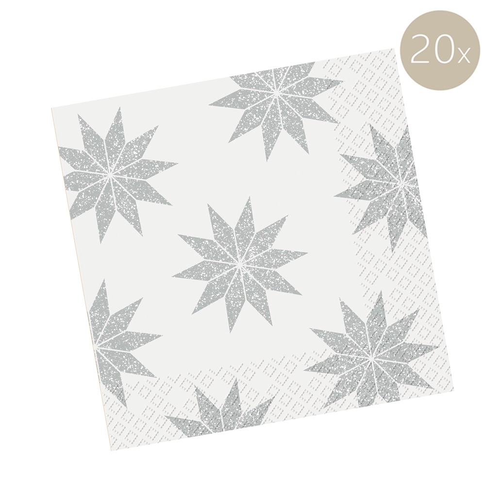 White paper napkins with stars