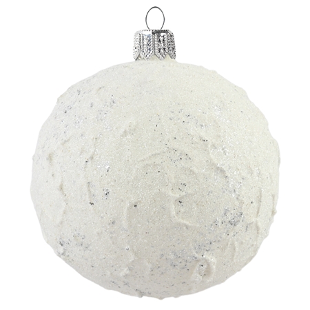 White Christmas ball ornament with wrinkled texture