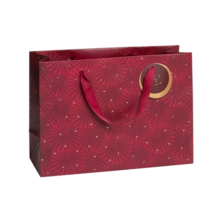 Burgundy color gift bag with stars