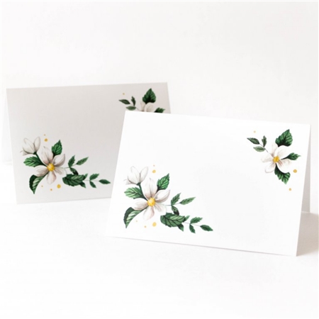 Place cards with flowers
