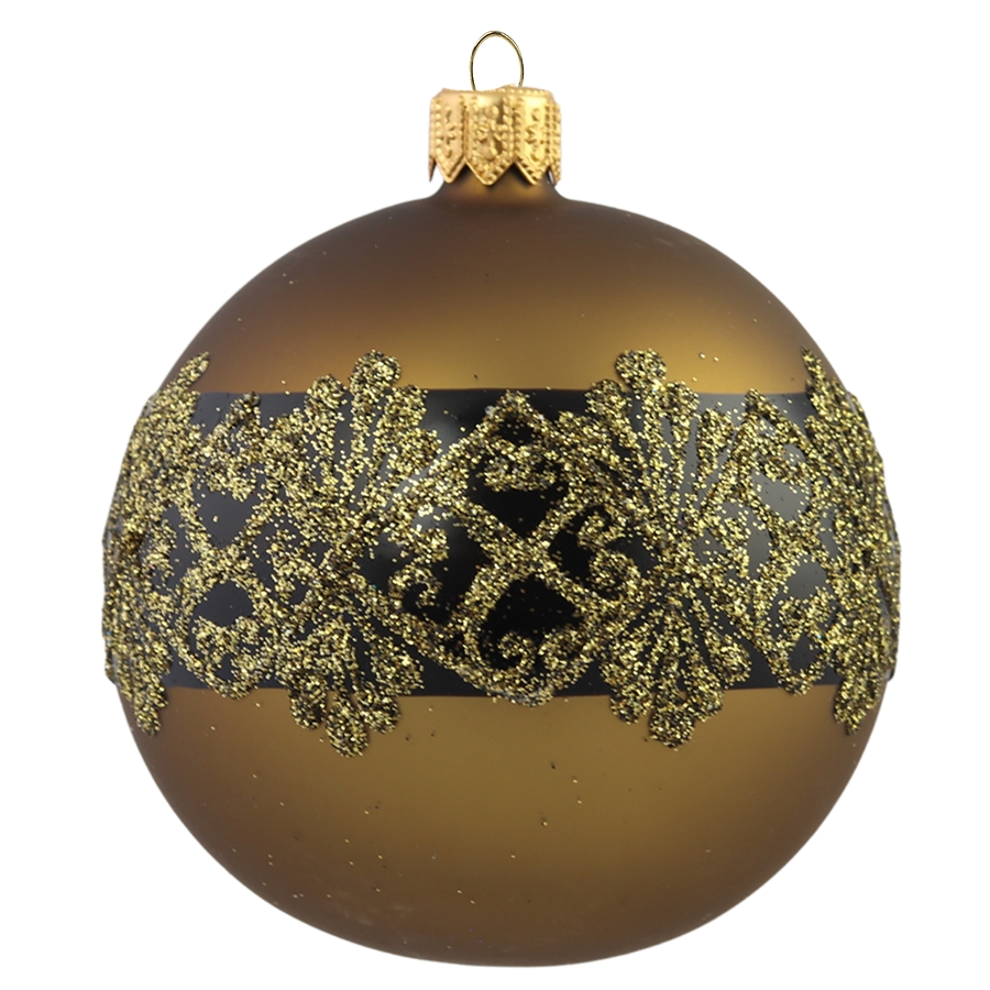 Golden and black ornament with decorative stripe