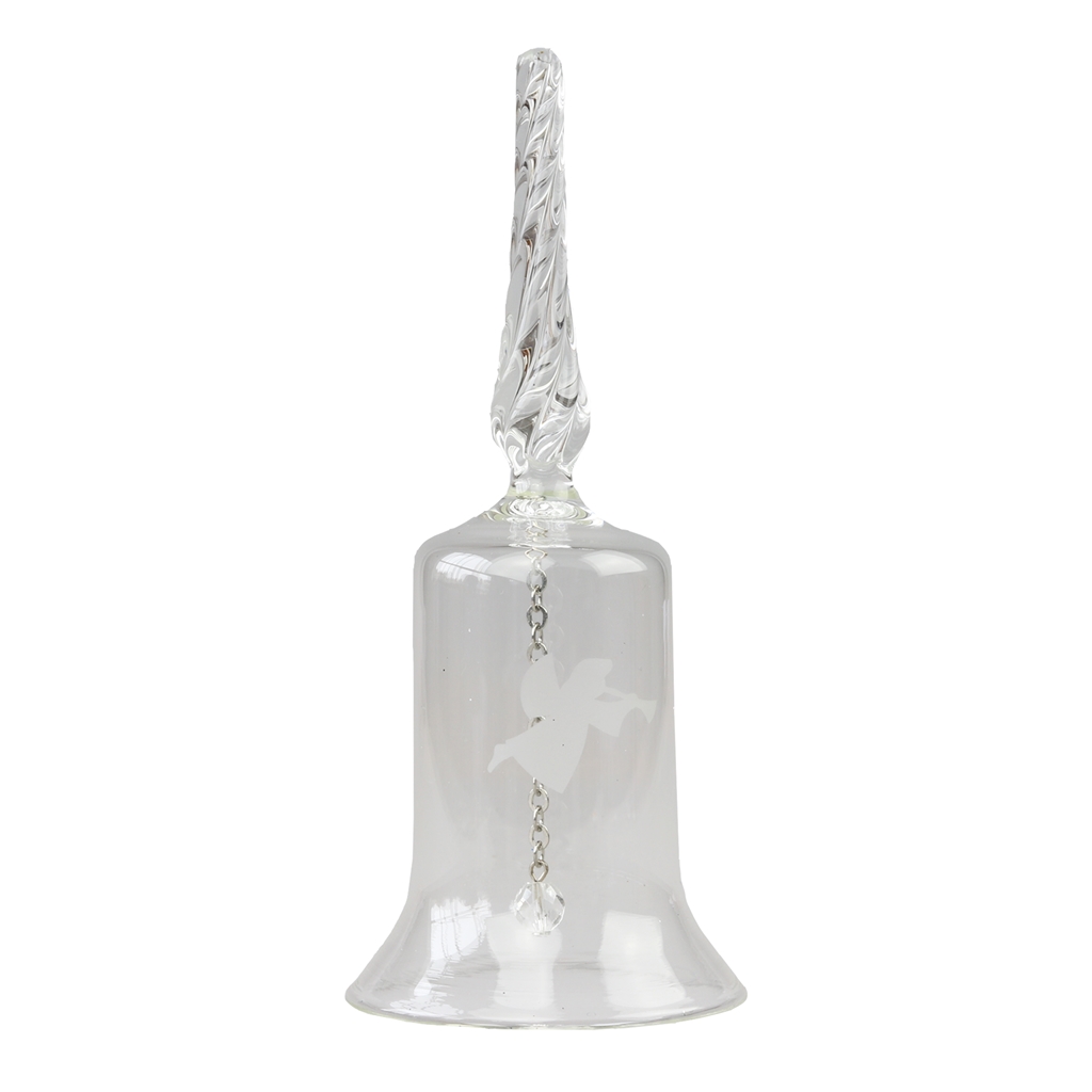 Clear bell ornament with handle