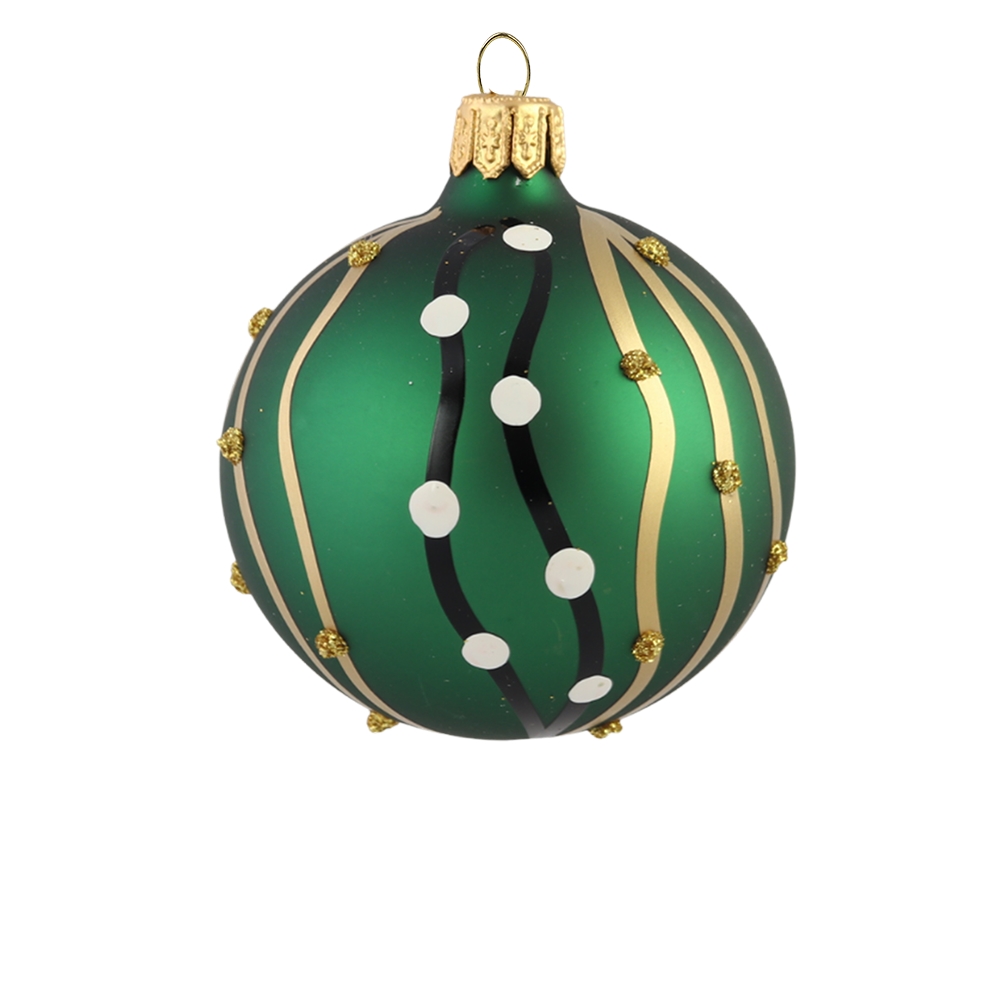 Dark green ornament decorated with stripes