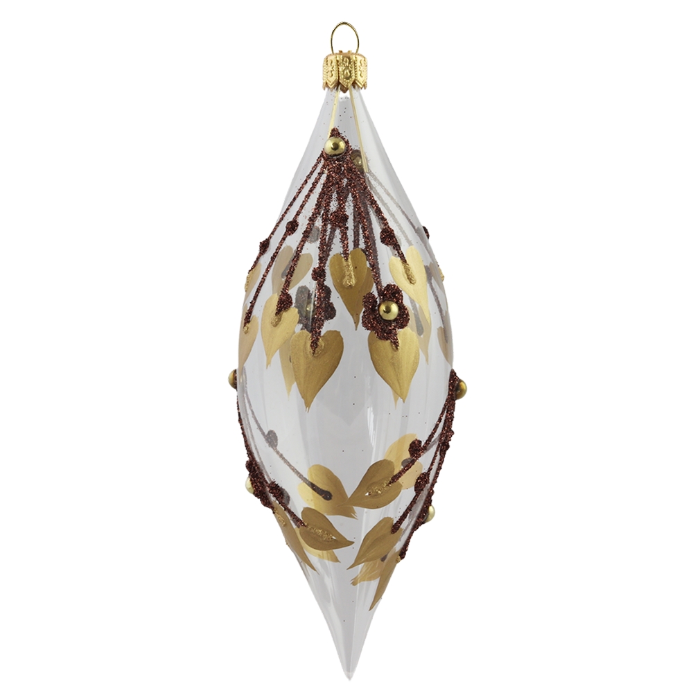 Clear olive ornament with heart decoration