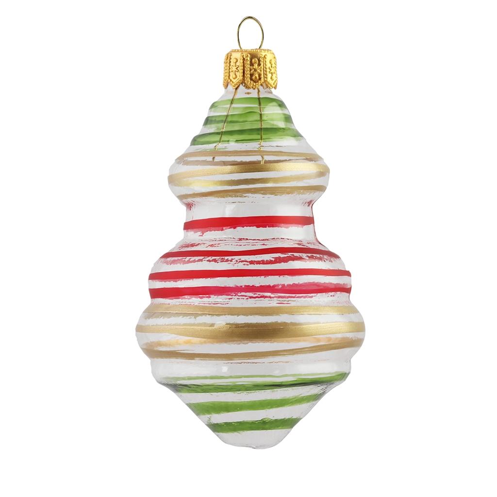 Colourful spinning top shaped ornament