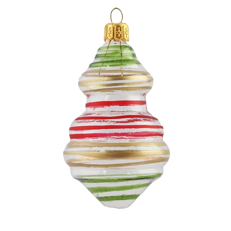 Colourful spinning top shaped ornament