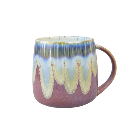 Red mug with running glaze