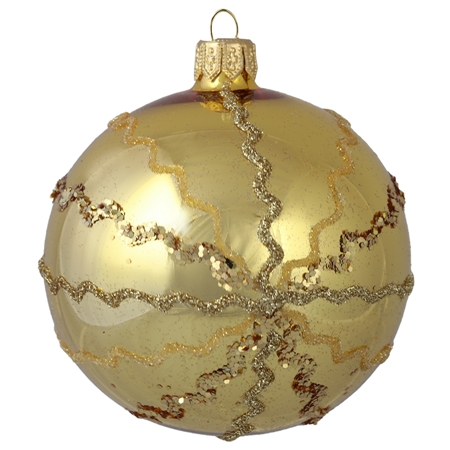 Golden glossy ornament with golden stripes