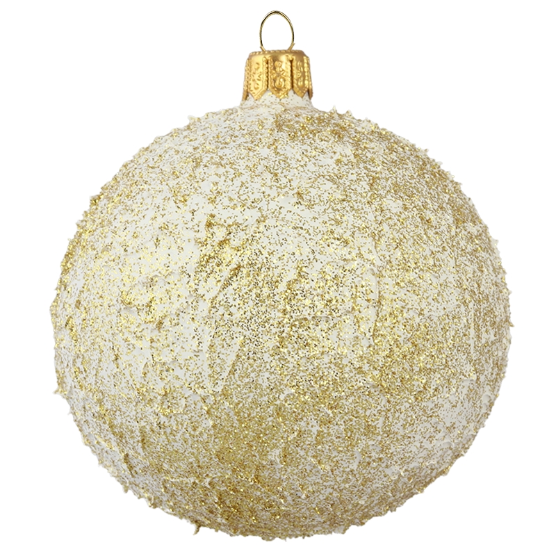 Cream ball ornament with golden texture