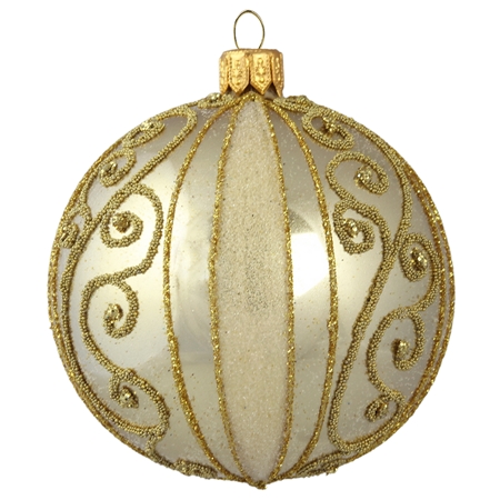 Champagne ball ornament with rich decoration