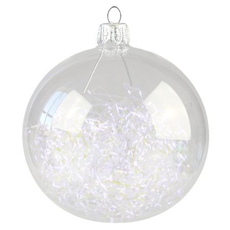 Ball ornament with fluorescent fibre