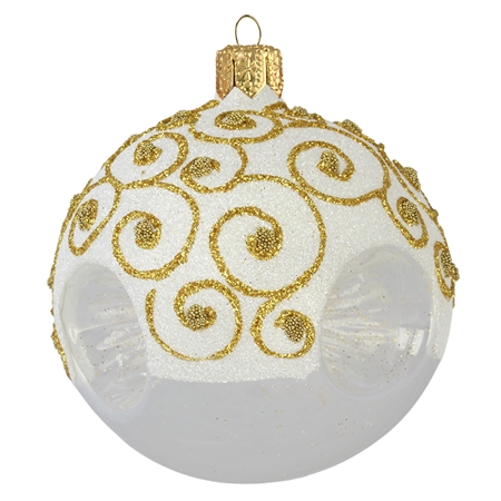Ball ornament with reflectors and golden decoration