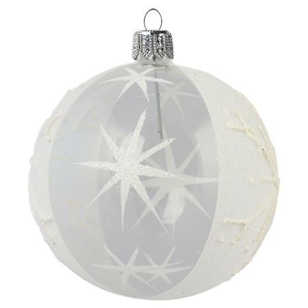 Ball ornament with white stars decoration 
