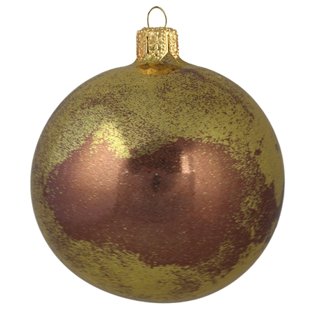 Glossy golden brown glass ball ornament