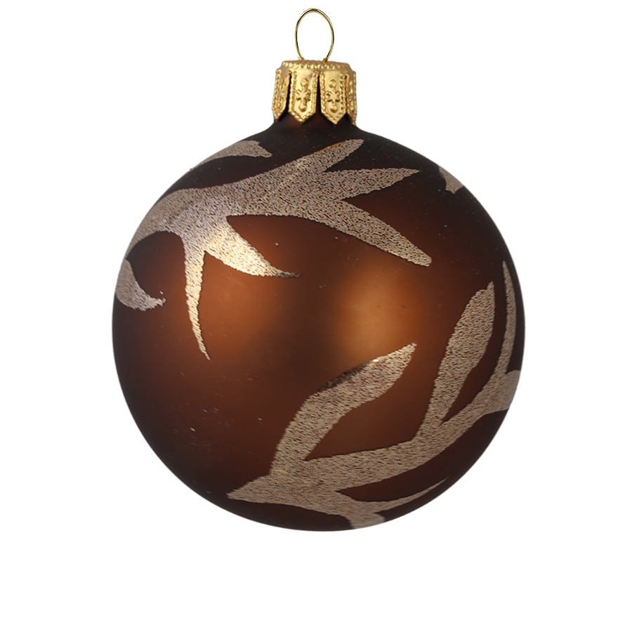 Brown ball ornament with branchlets decoration