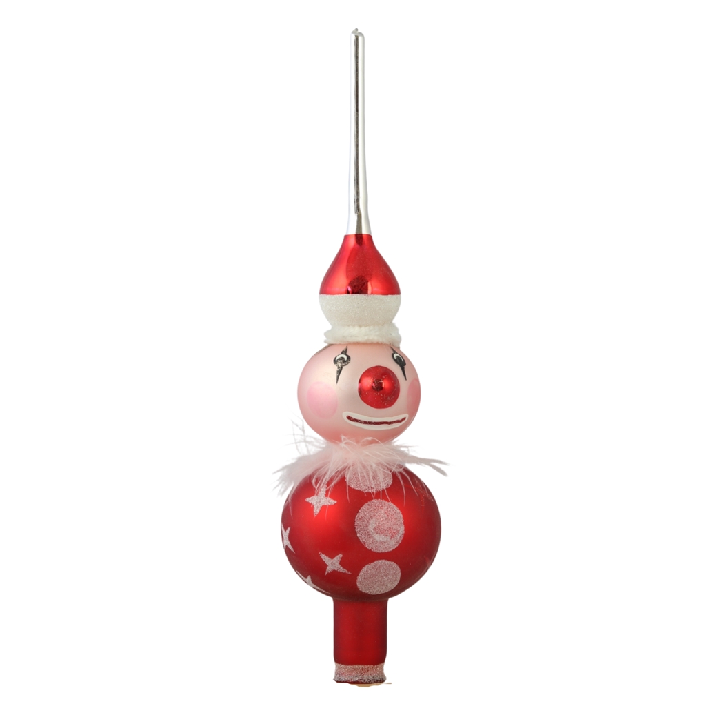 Glass Christmas tree clown topper