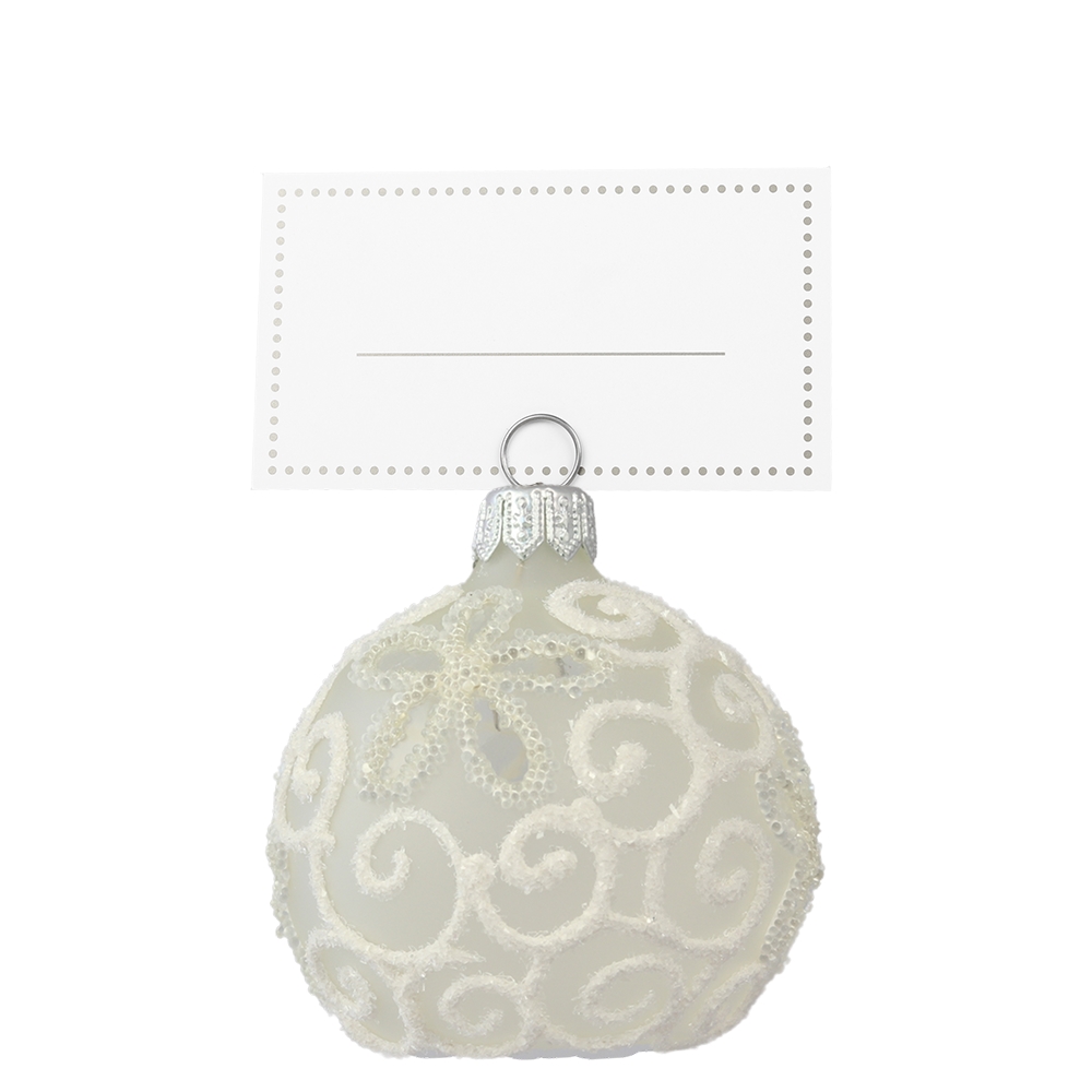 Transparent ball place card holder 