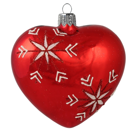 Red heart ornament with stars