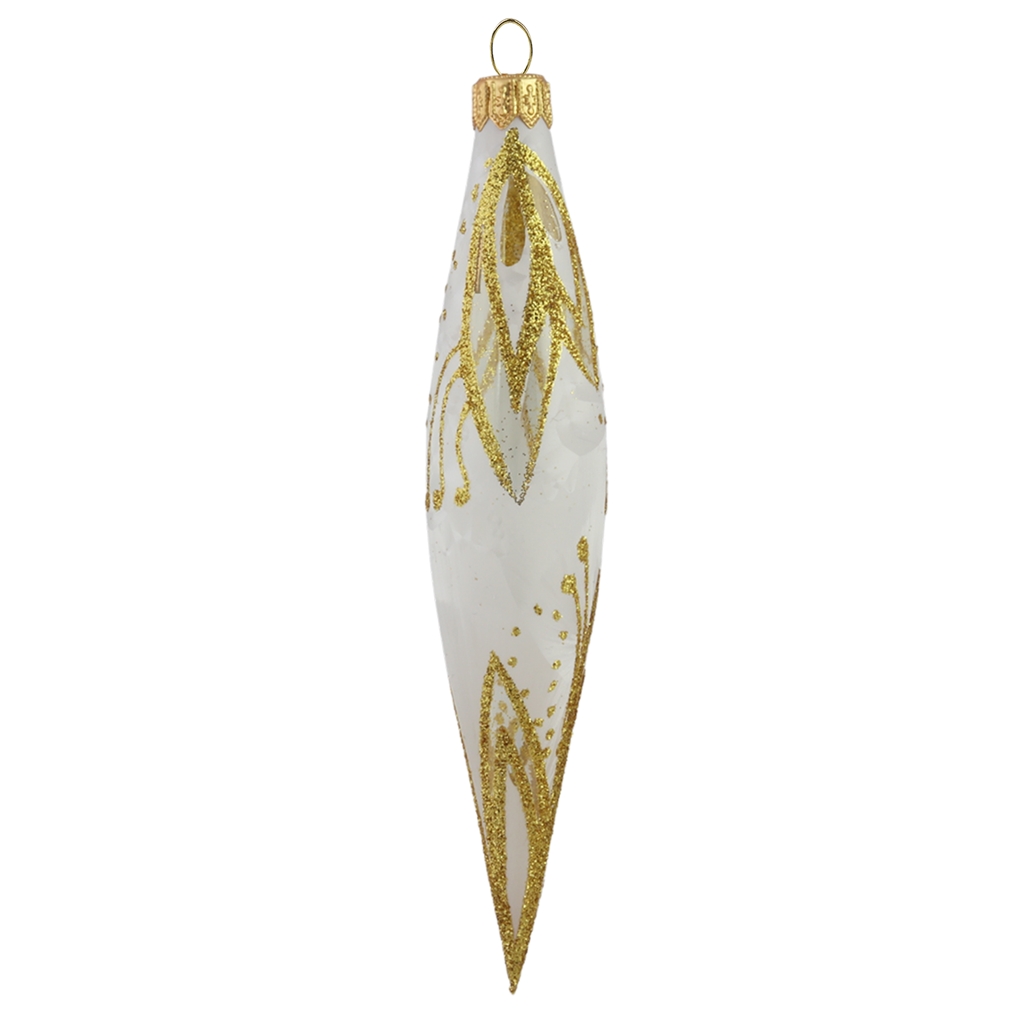Glass Christ ornaments - teardrop  in white mat color