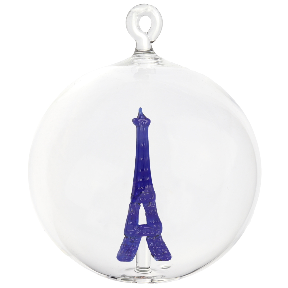 Clear ball ornament with Eiffel Tower