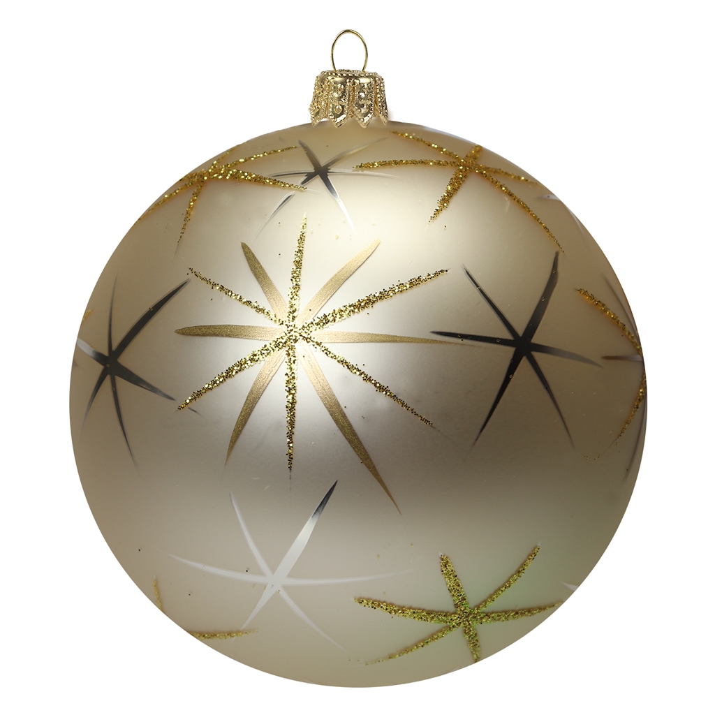 Champagne Christmas bauble with star décor
