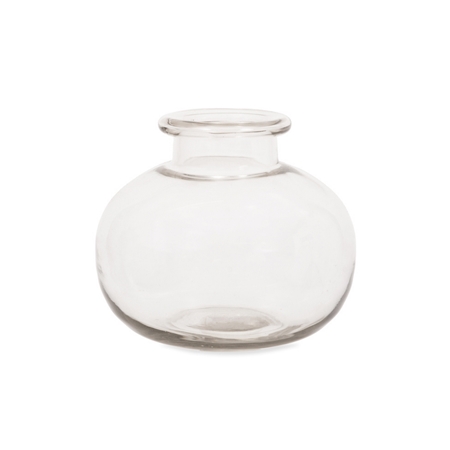 Small round sturdy glass vase