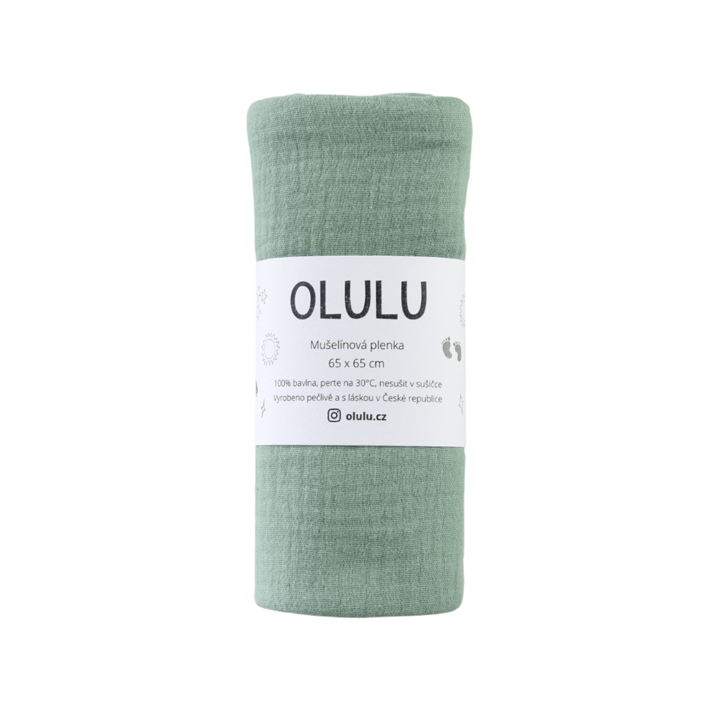 Sage green muslin nappy