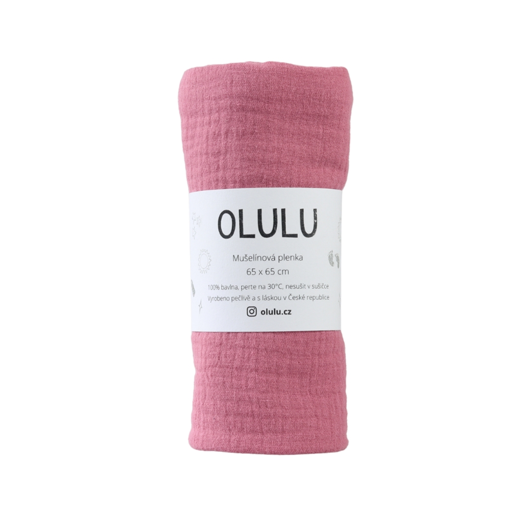 Dark pink muslin nappy 