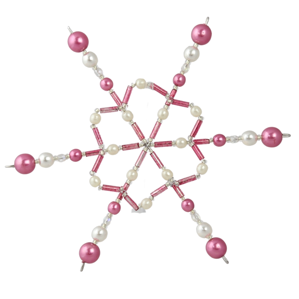 Pink pearl beads star ornament