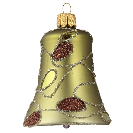 Green bell ornament with brown decoration