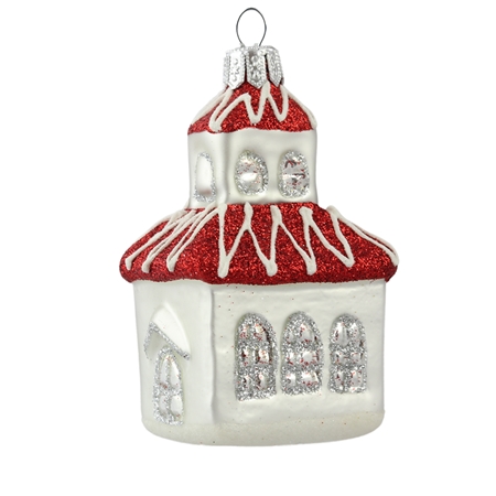 Chapel with red roof Christmas ornament