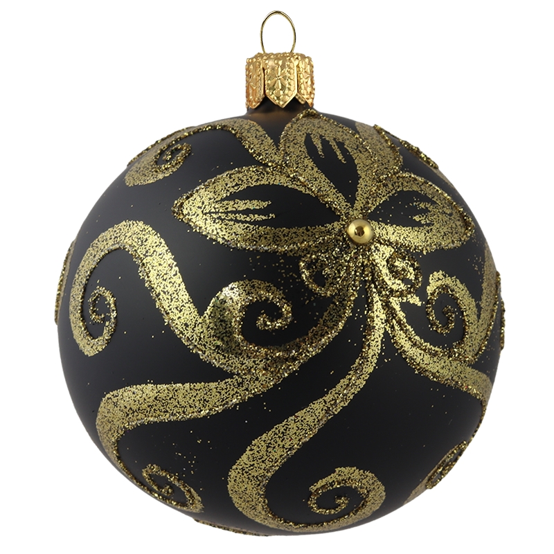 Shiny Christmas Ornaments, Black