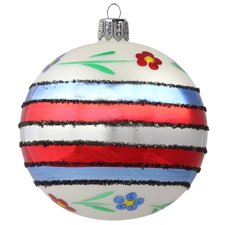 Colourful ball ornament with flowers with flowers