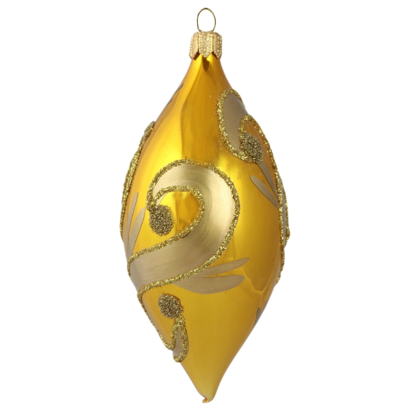 Golden Christmas olive shape ornament