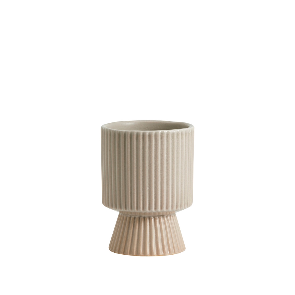 Sand colour flower pot in size S