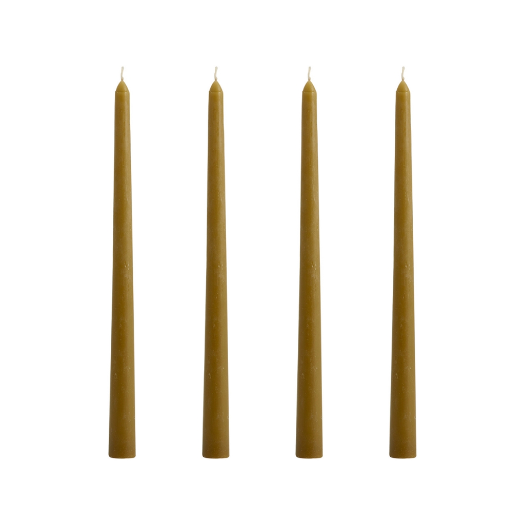 Set of 4 olive colour candles