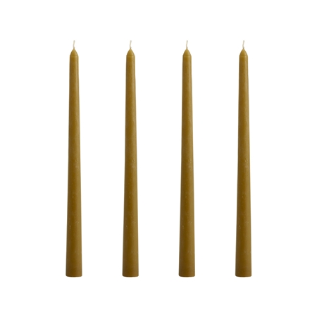 Set of 4 olive colour candles