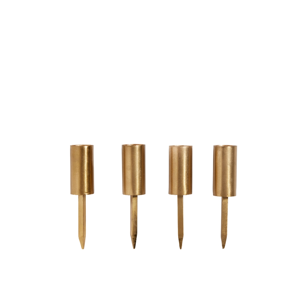 Set of 4 golden candlesticks