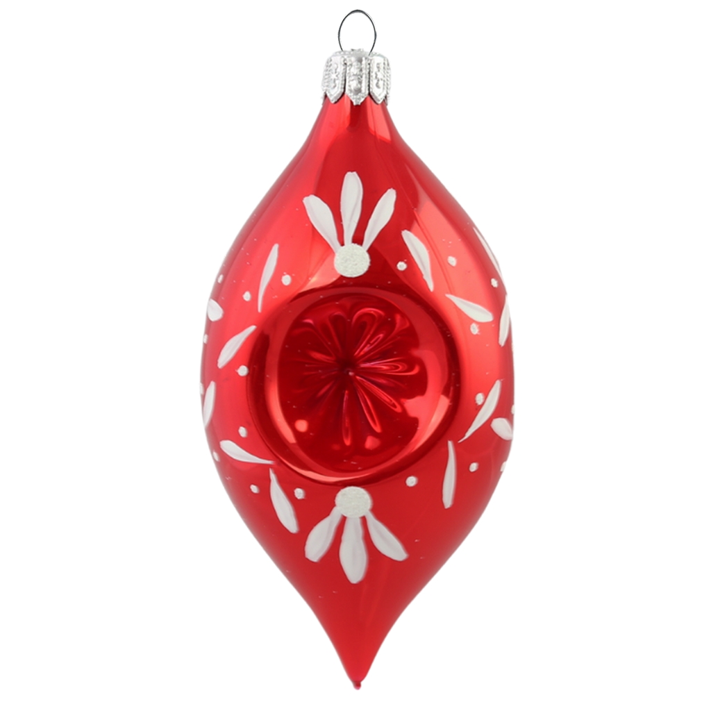 New red olive ornament with reflector