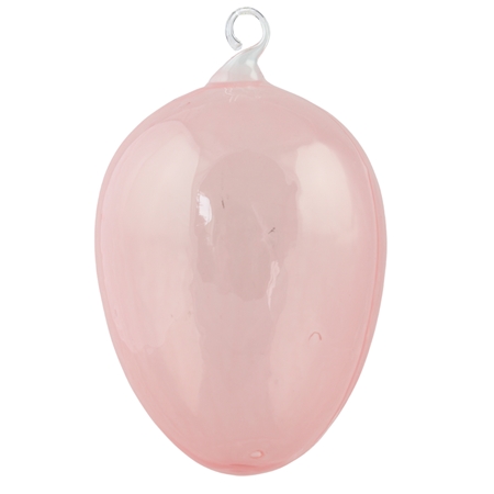 Pink glass Easter egg with eyelet 