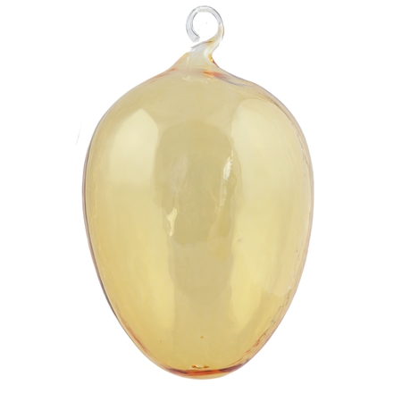 Yellow glass Easter egg with eyelet
