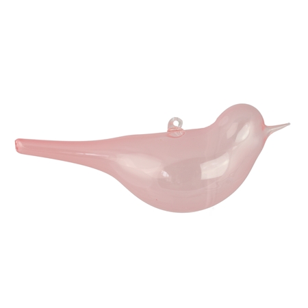 Pink glass bird with eyelet