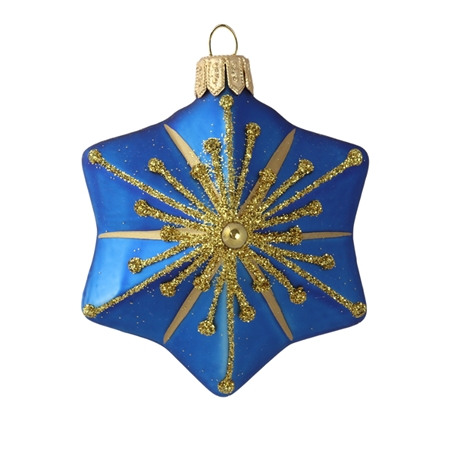 Blue star with golden glitter