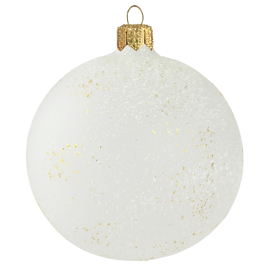 White ball ornament with fine golden decoration