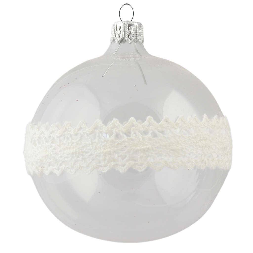 Clear ball ornament with lace