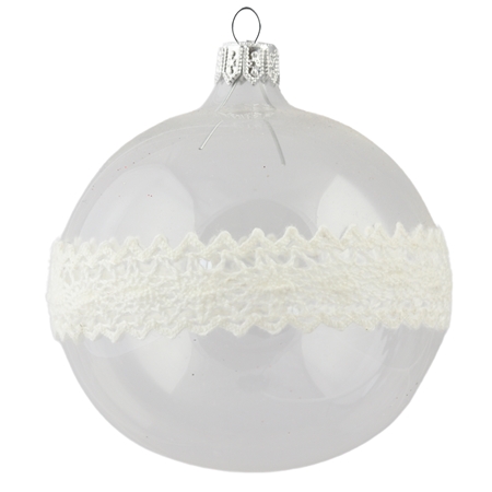 Clear ball ornament with lace