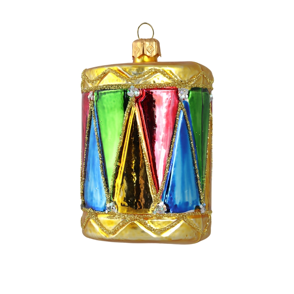 Colourful Christmas drum ornament