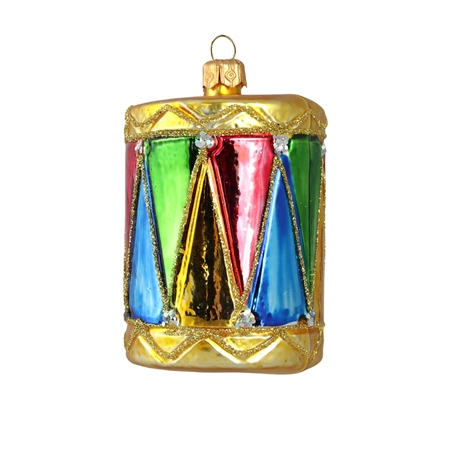 Colourful Christmas drum ornament