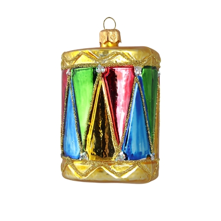 Colourful Christmas drum ornament